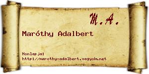 Maróthy Adalbert névjegykártya